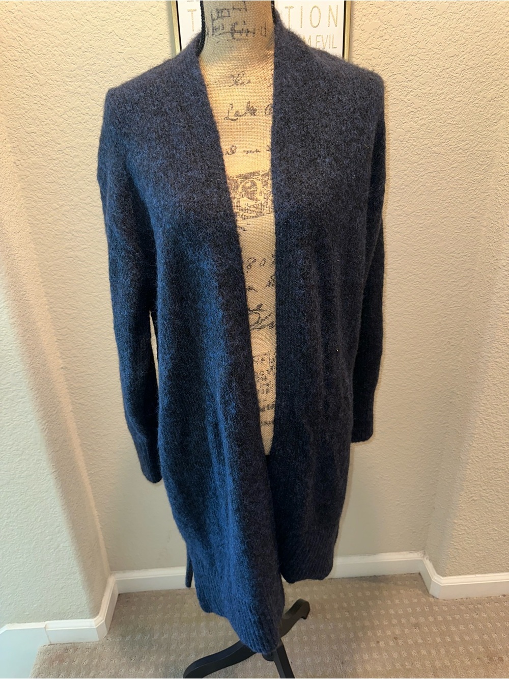 Zara Navy Blue Women's Sweater Cardigan - Medium/Large